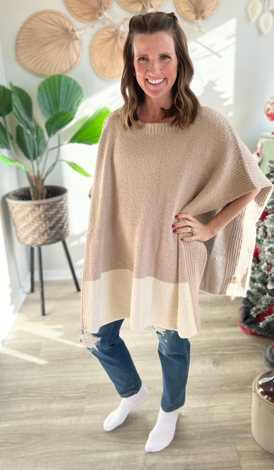 Tan Shawl Sweater