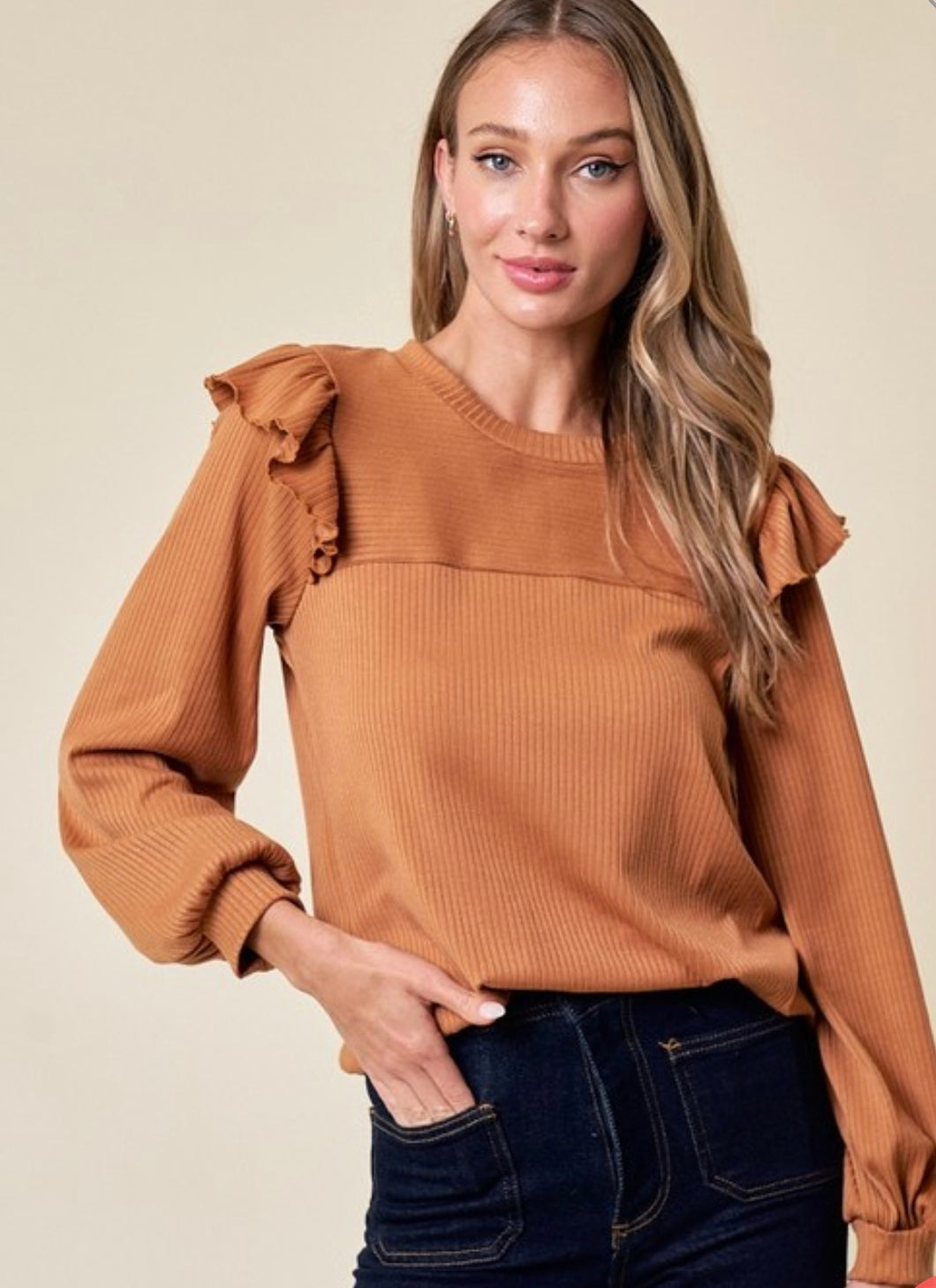 Orange Long Sleeve Top