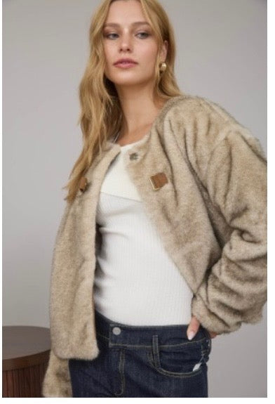 Tan Faux Fur Jacket