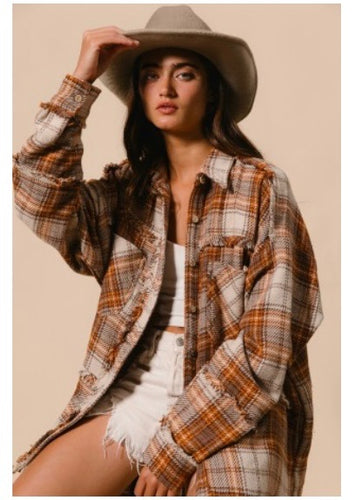 Frayed Flannel Button Up