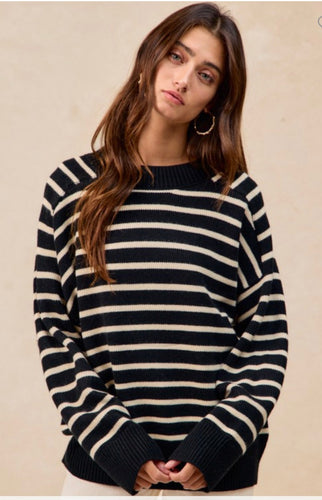 Black and White Striped Sweater