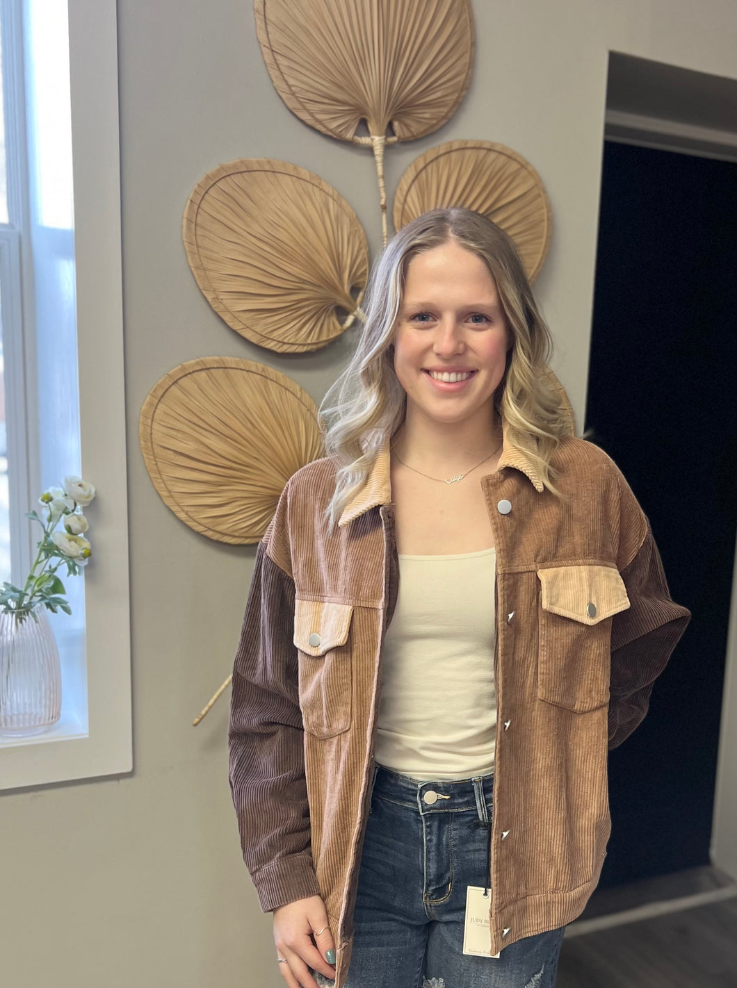 Tan Corduroy Button Up