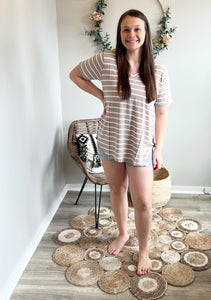 Plus Size Blush Striped Tee