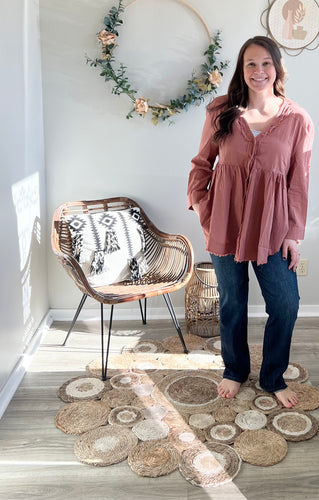 Salmon Long Sleeve Button Up